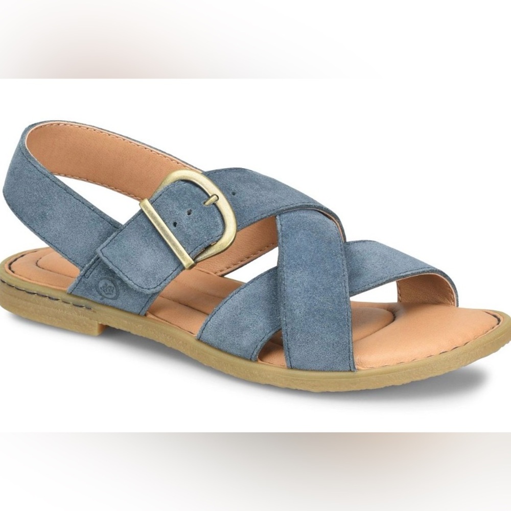 Born "Beebe" Blue Suede Sandals NEW size 11 - Picture 2 of 9